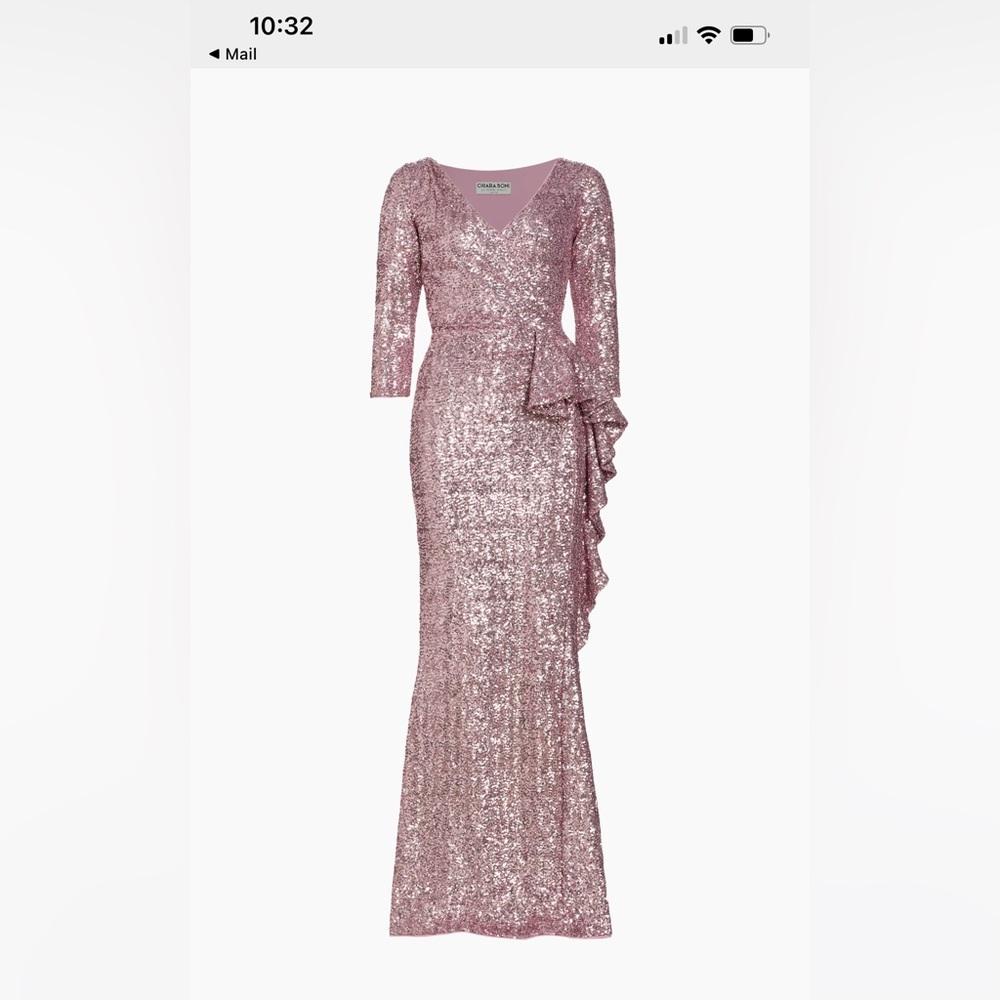 Chiara Boni Fridaus Sequined Ruffle Evening Gown